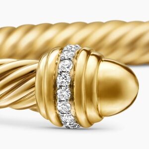 Classic Cablespira® Bracelet18K Yellow Gold with Gold Domes and Diamonds, 7mm